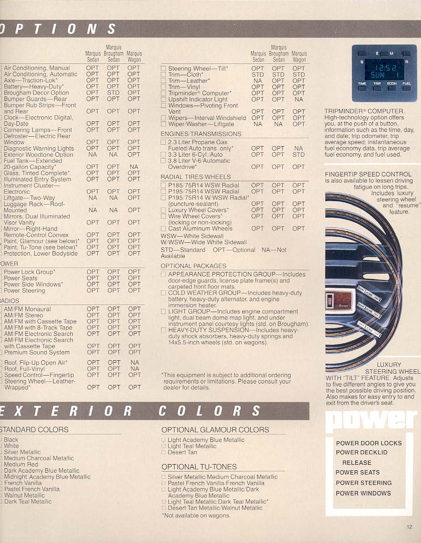 1983 Mercury Marquis Brochure Page 12